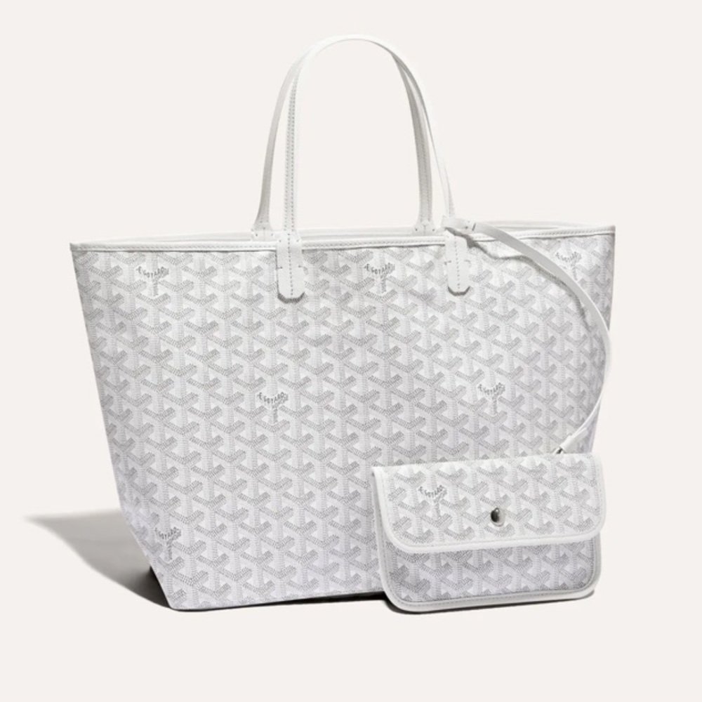 White PM Goyard Saint Louis tote with pouch PRISTINE!